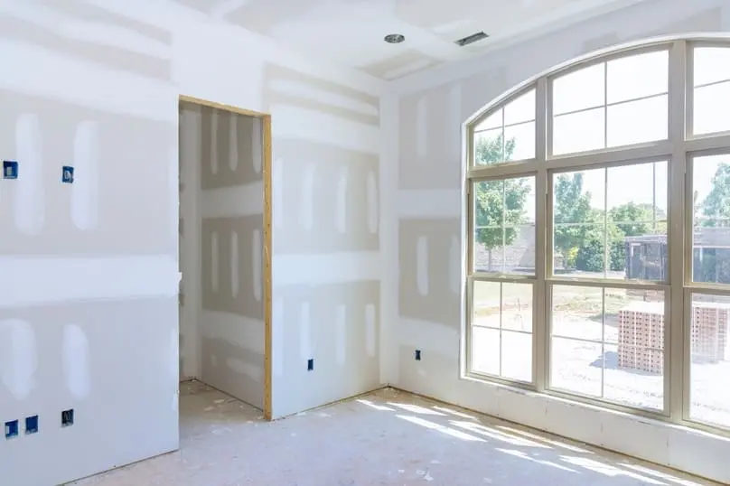 Newly built room, showing how to clean construction dust from walls after renovation.